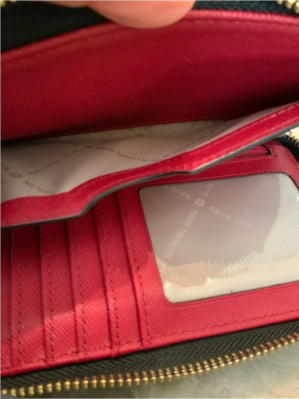 Michael Kors Black Wallet with Red Floral Print NWOT - Picture 9 of 10